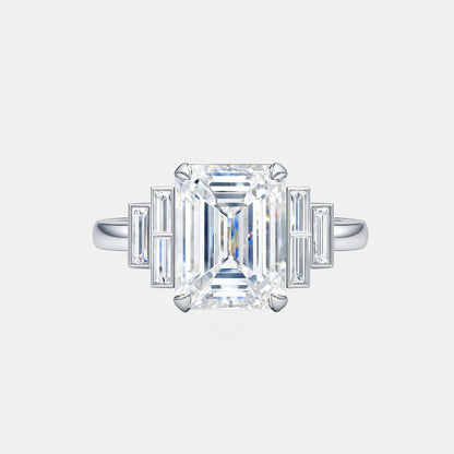 MARGAUX – Emerald with Baguette Side Stones AG & CO Jewellery