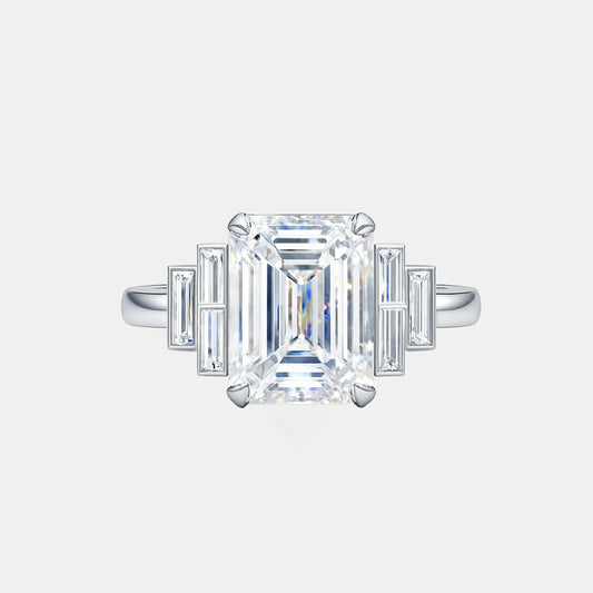 MARGAUX – Emerald with Baguette Side Stones AG & CO Jewellery