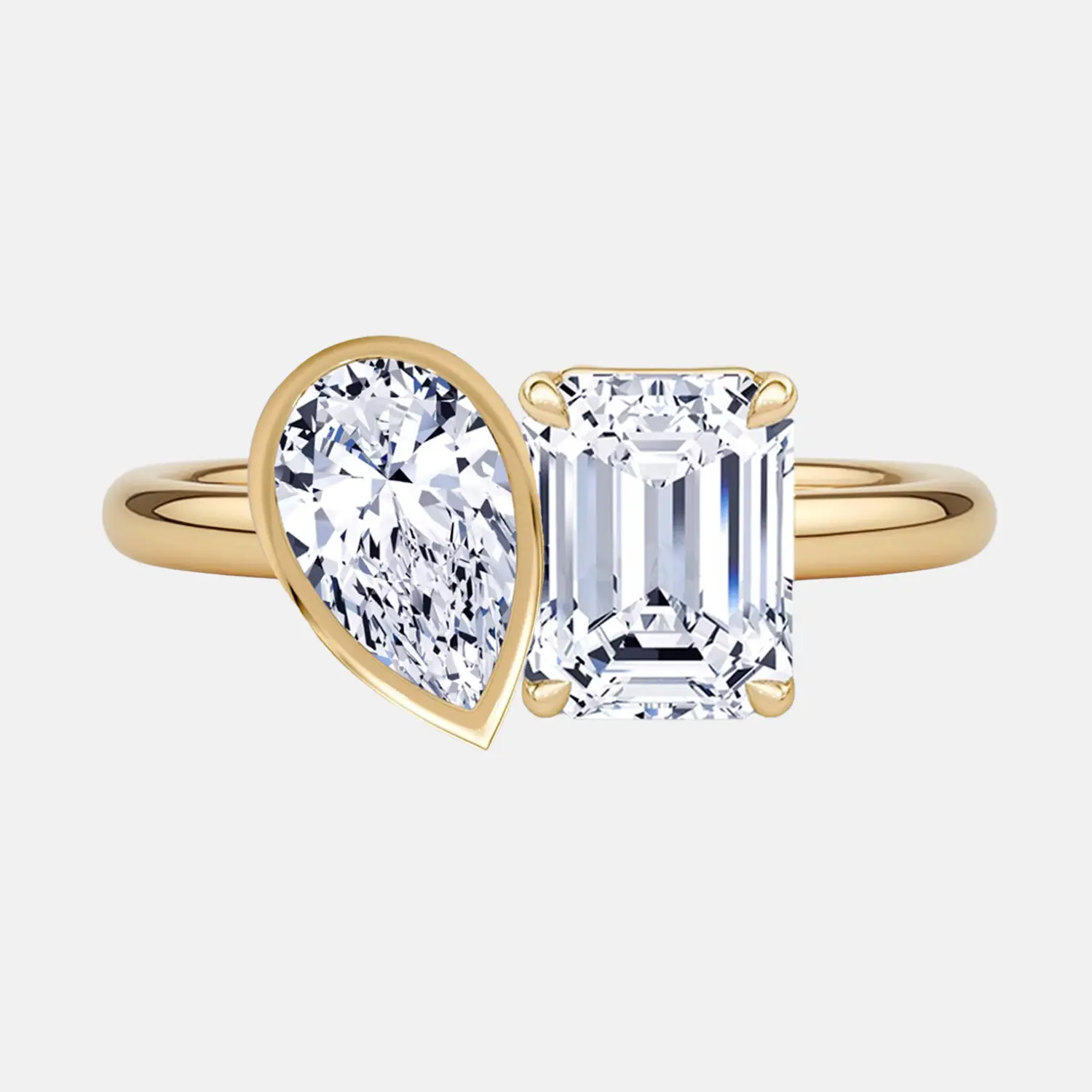 MARGAUX emerald & pear toi et moi ring AG & CO Jewellery