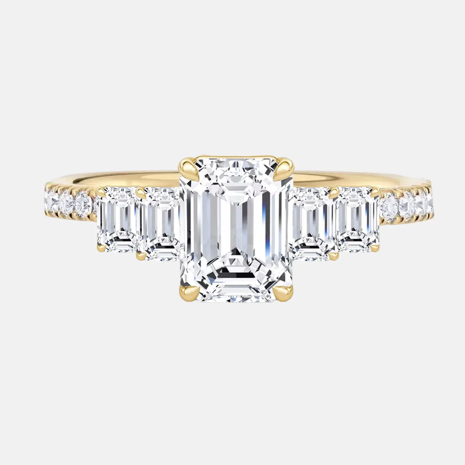 MILA - Five Stone Emerald Pave Ring AG & CO Jewellery