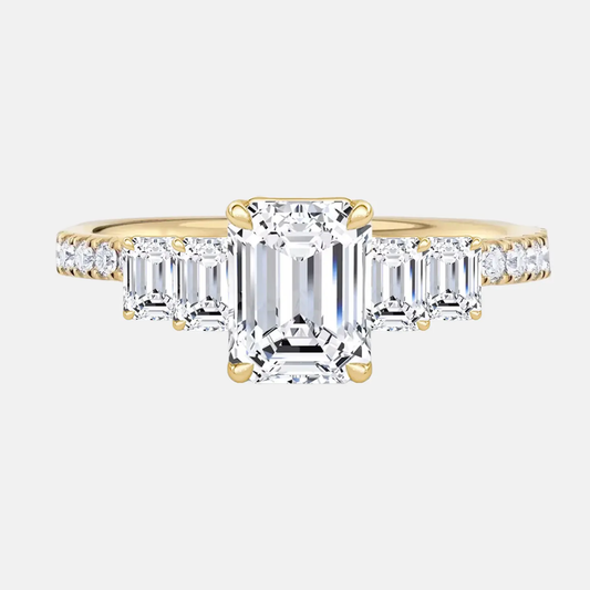 MILA - Five Stone Emerald Pave Ring AG & CO Jewellery