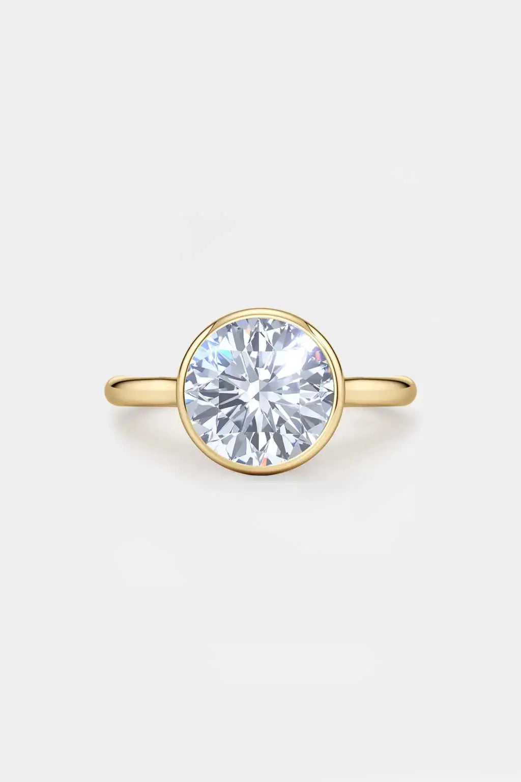 Round Bezel Solitaire Diamond Engagement Ring AG & CO Jewellery