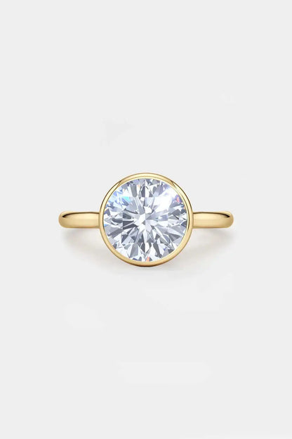 Round Bezel Solitaire Diamond Engagement Ring AG & CO Jewellery