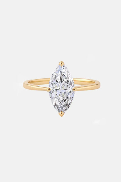 Marquise Solitaire Cathedral Lab Grown Diamond Engagement Ring 14K Solid Yellow Gold AG & CO Jewellery