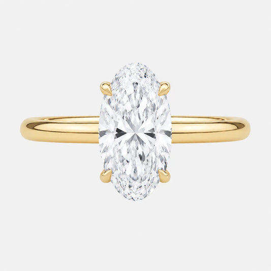 Moval Solitaire Engagement Ring AG & CO Jewellery