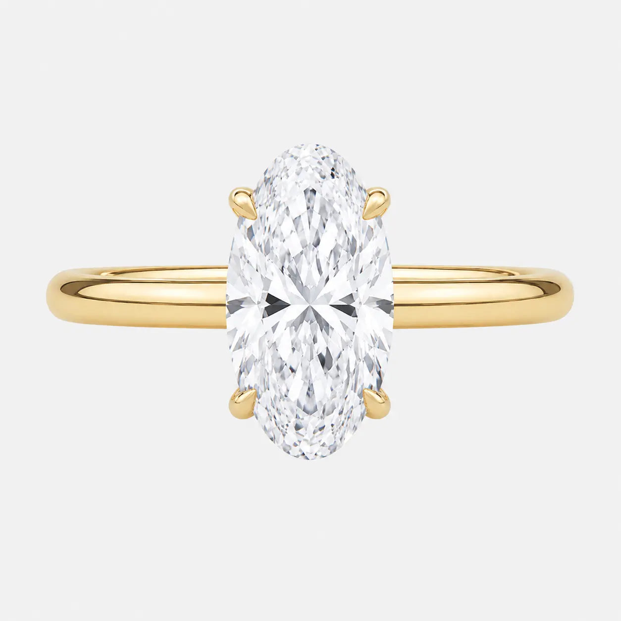 moval solitaire engagement ring