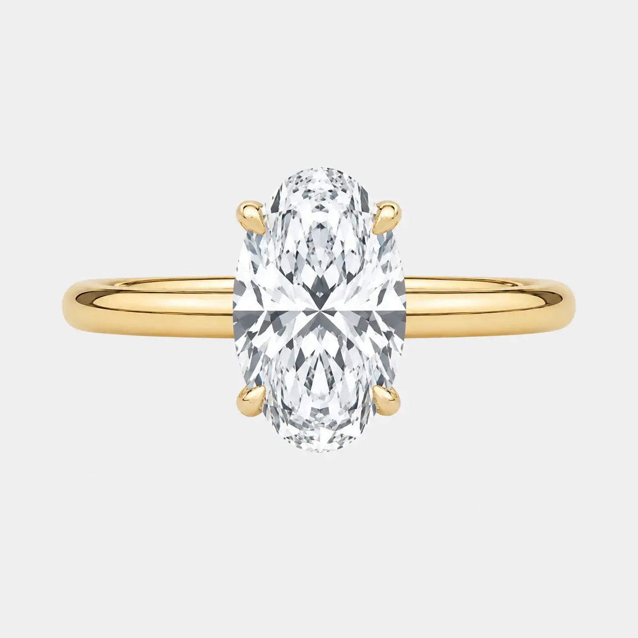 moval solitaire engagement ring