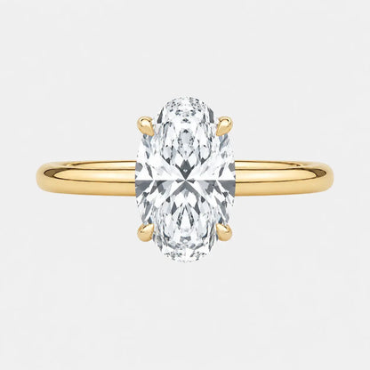 Moval Solitaire Engagement Ring