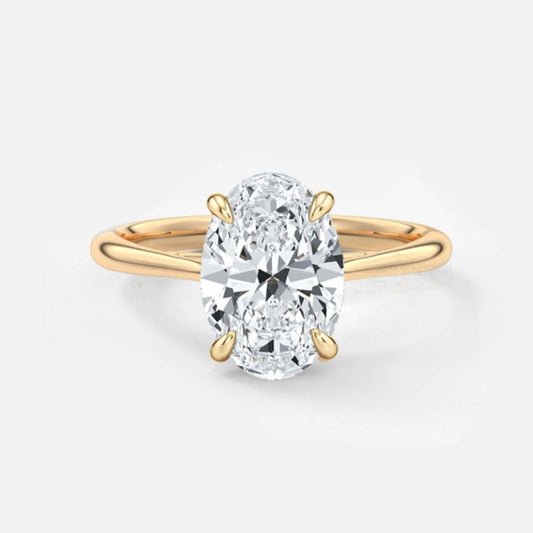 SIENNA – Classic 4-Prong Oval Solitaire Ring Setting in Yellow Gold AG & CO Jewellery