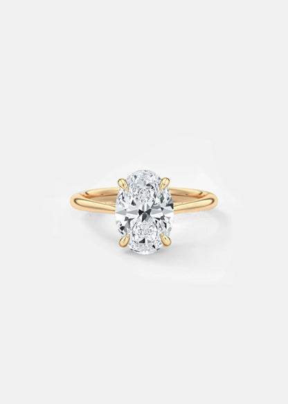 5.00CT Oval Solitaire Lab Grown Diamond Engagement Ring 14K Solid Yellow Gold AG & CO Jewellery