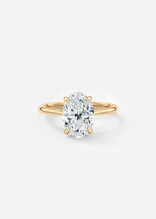 4.00CT Oval Solitaire Lab Grown Diamond Engagement Ring 14K Solid Gold AG & CO Jewellery