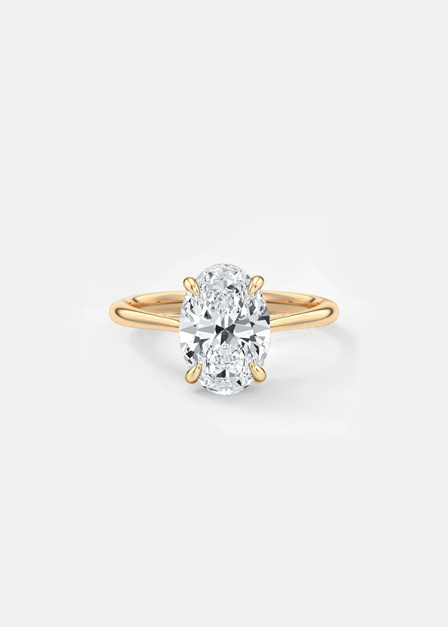 5.00ct oval solitaire lab grown diamond engagement ring 14k solid yellow gold ag & co jewellery