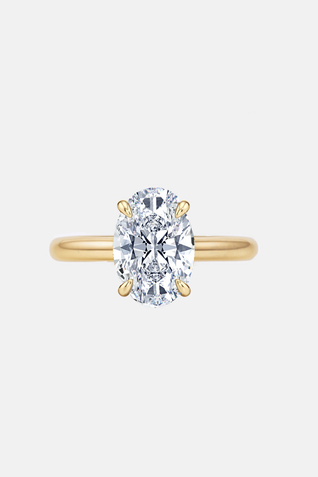 2.50CT Oval Solitaire Lab Grown Diamond Engagement Ring 14K Solid Gold AG & CO Jewellery