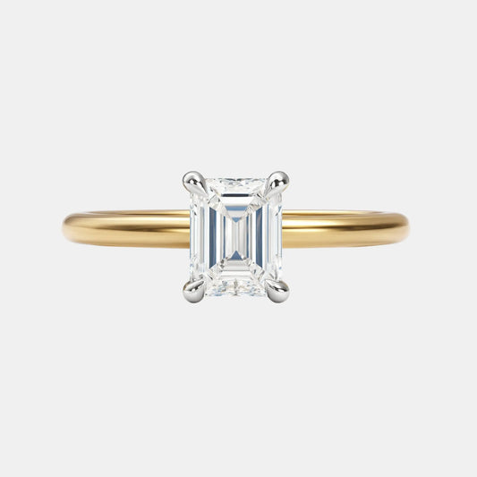 NOOR – Emerald Cut Solitaire Ring Setting AG & CO Jewellery