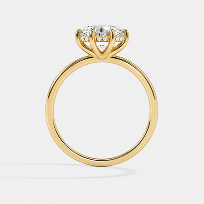 OLIVIA - 6-Prong Oval Solitaire with Hidden Halo AG & CO Jewellery
