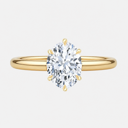 OLIVIA - 6-Prong Oval Solitaire with Hidden Halo AG & CO Jewellery