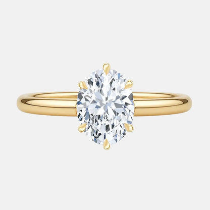 OLIVIA -  6 Prong Oval Solitaire with Hidden Halo AG & CO Jewellery