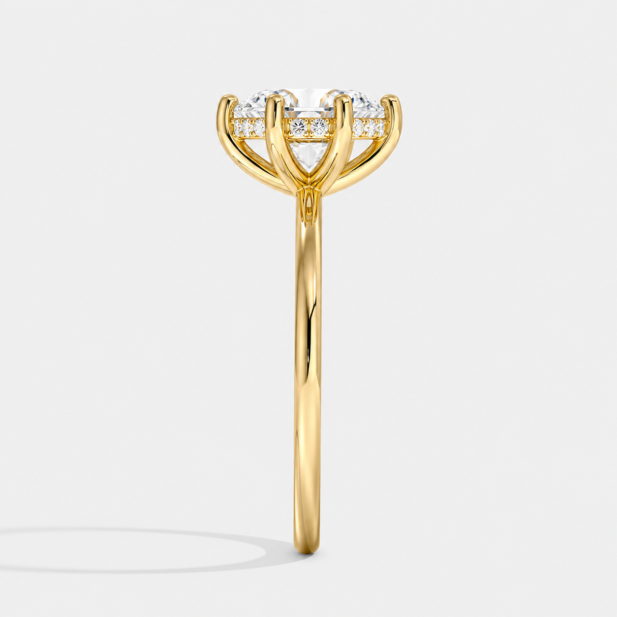 olivia - 6-prong oval solitaire with hidden halo ag & co jewellery