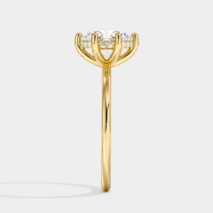 OLIVIA - 6-Prong Oval Solitaire with Hidden Halo AG & CO Jewellery
