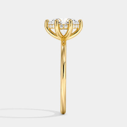 OLIVIA -  6 Prong Oval Solitaire with Hidden Halo AG & CO Jewellery
