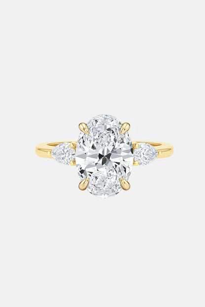 AVELINE - Oval-Cut with Pear Side Stones AG & CO Jewellery