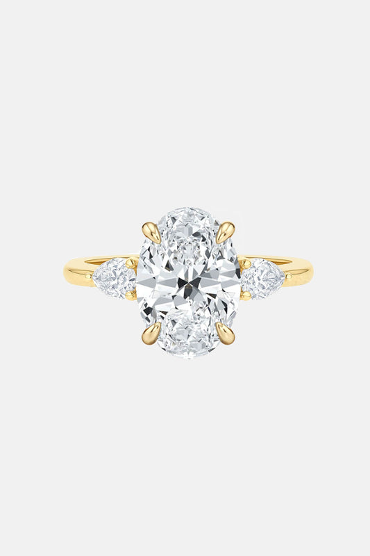 AVELINE - Oval-Cut with Pear Side Stones AG & CO Jewellery