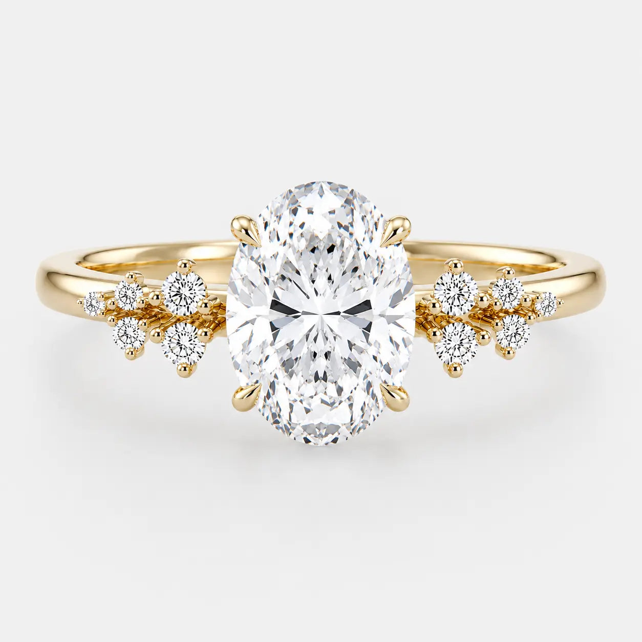 olivia oval floral diamond engagement ring