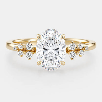 Olivia Oval Floral Diamond Engagement Ring