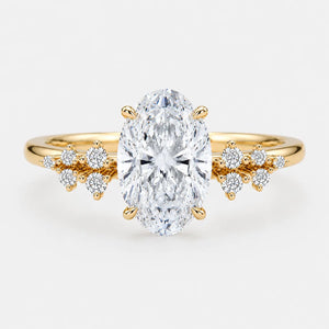 Olivia Oval Floral Diamond Engagement Ring