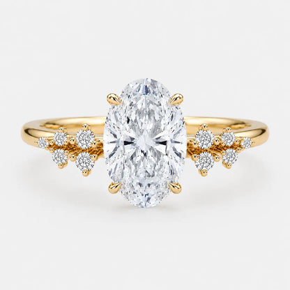 Olivia Oval Floral Diamond Engagement Ring