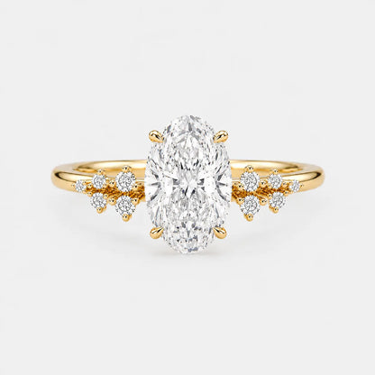 Olivia Oval Floral Diamond Engagement Ring