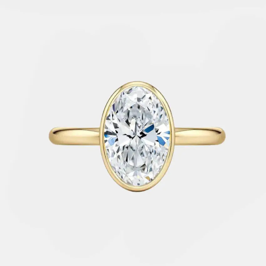 oval bezel solitaire diamond engagement ring ag & co jewellery