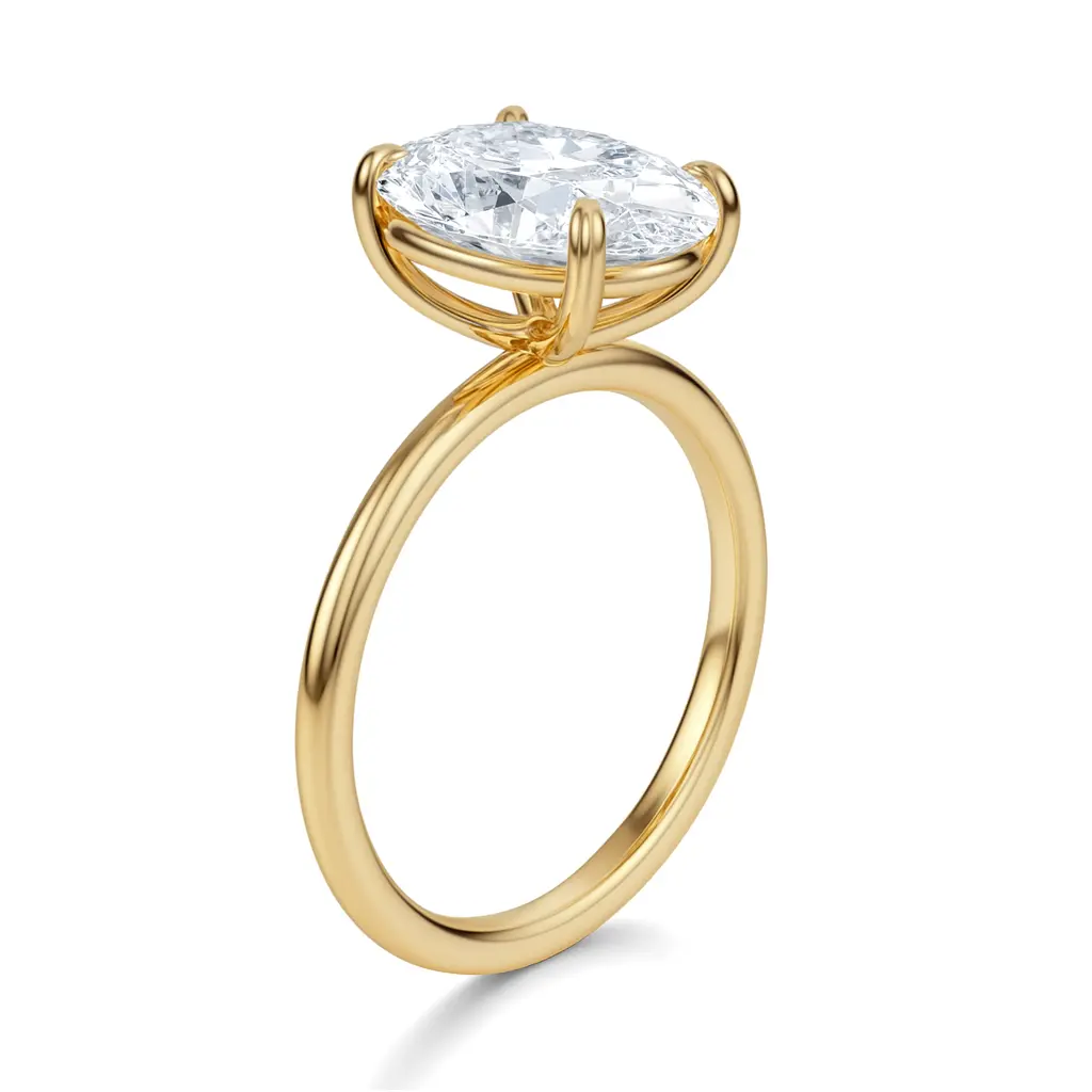 Oval Solitaire Engagement Ring — 10K Yellow Gold | Lab Grown Diamond (1ct – 6ct) AG & CO Jewellery