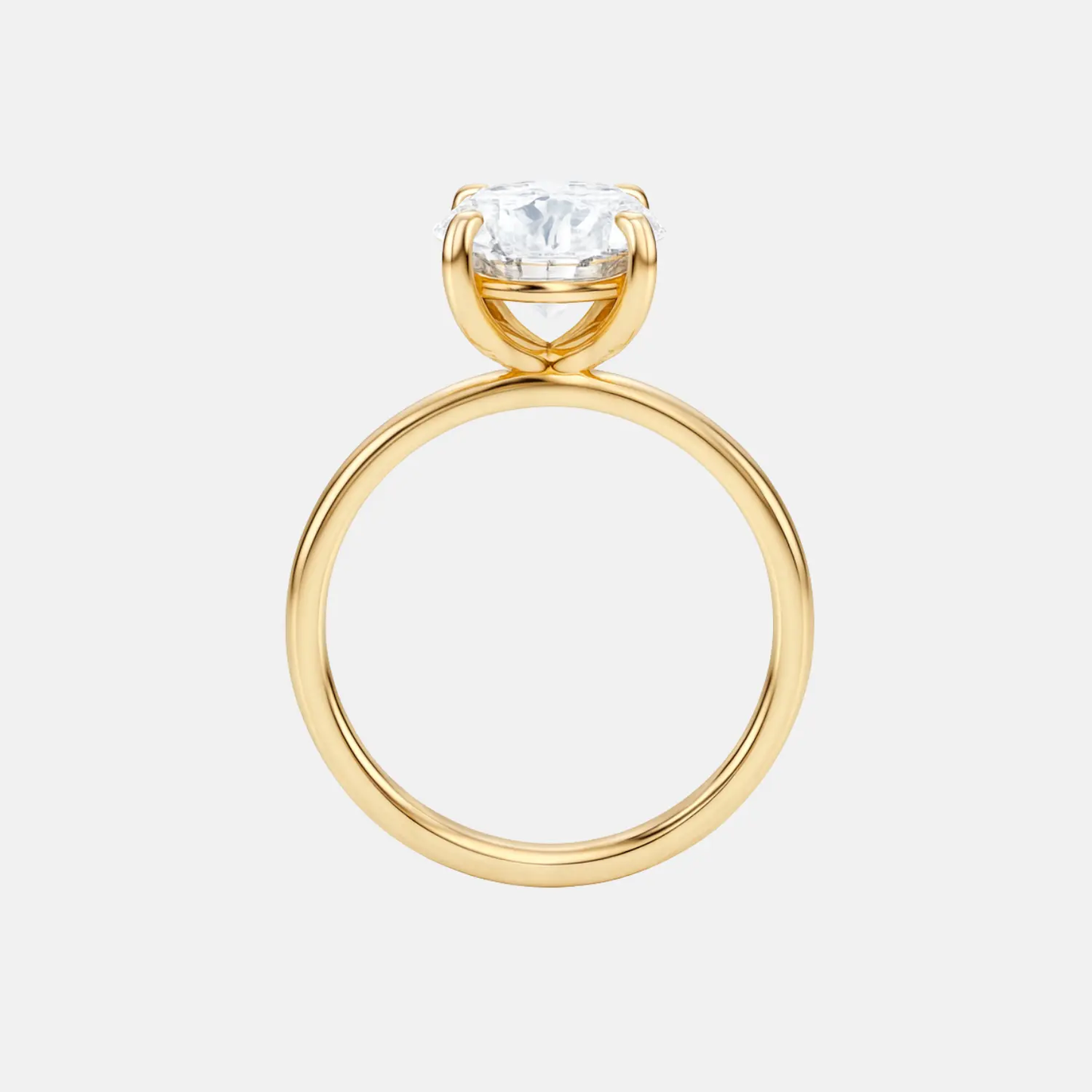 oval solitaire lab grown diamond engagement ring 18k solid yellow gold ag & co jewellery