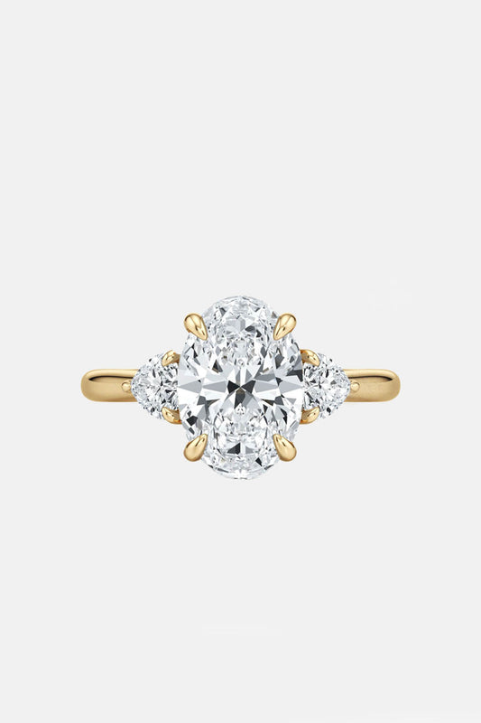 ANGELINA - Oval and Pear Trilogy Diamond Engagement Ring AG & CO Jewellery