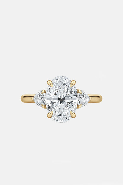 ANGELINA - Oval and Pear Trilogy Diamond Engagement Ring AG & CO Jewellery