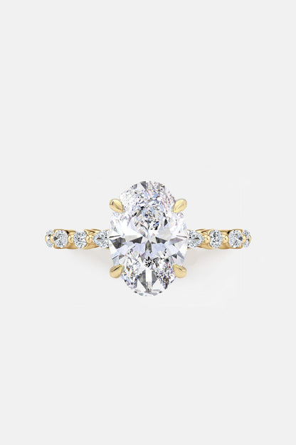 ADELINE - Oval Diamond Engagement Ring With Marquise Band Accent AG & CO Jewellery