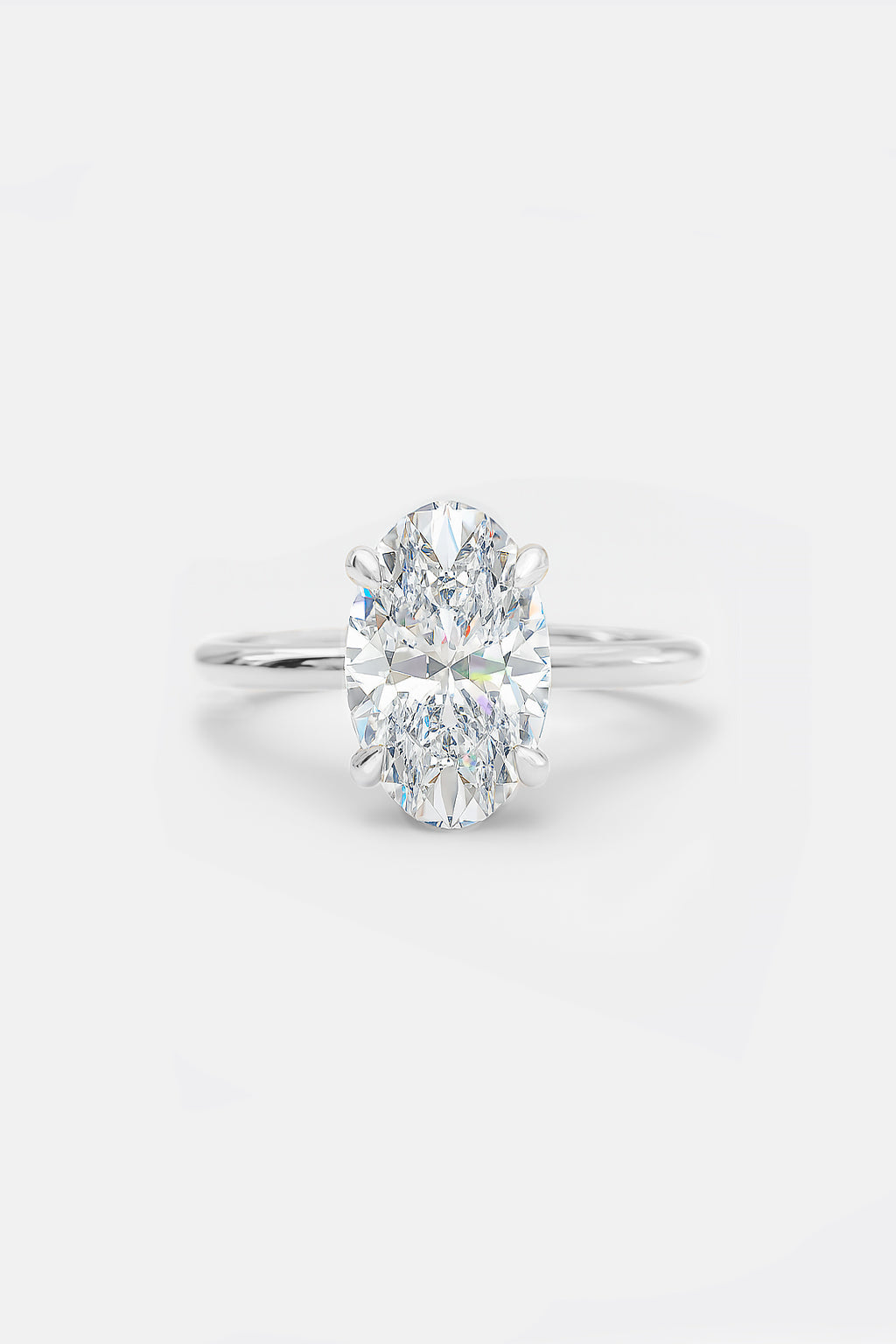 2.50CT Oval Solitaire Lab Grown Diamond Engagement Ring 14K White Gold AG & CO Jewellery