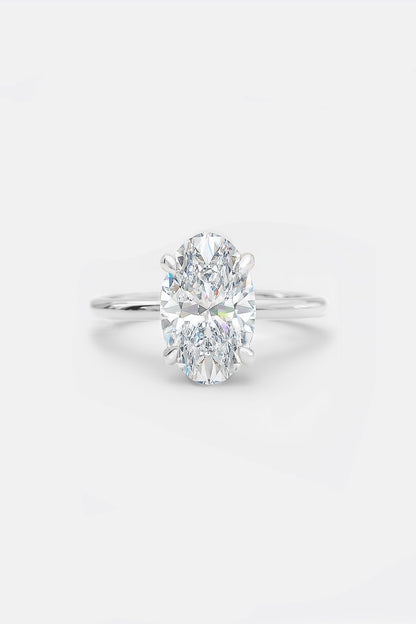 2.50CT Oval Solitaire Lab Grown Diamond Engagement Ring 14K White Gold AG & CO Jewellery
