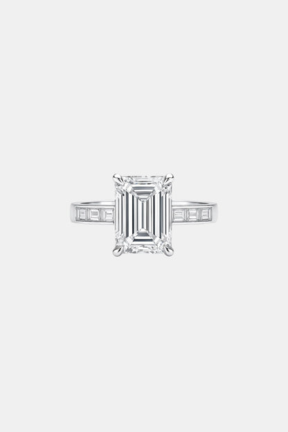 PENELOPE - Solitaire with Emerald Channel Band AG & CO Jewellery
