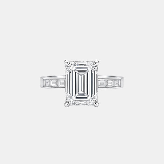 PENELOPE - Solitaire with Emerald Channel Band AG & CO Jewellery