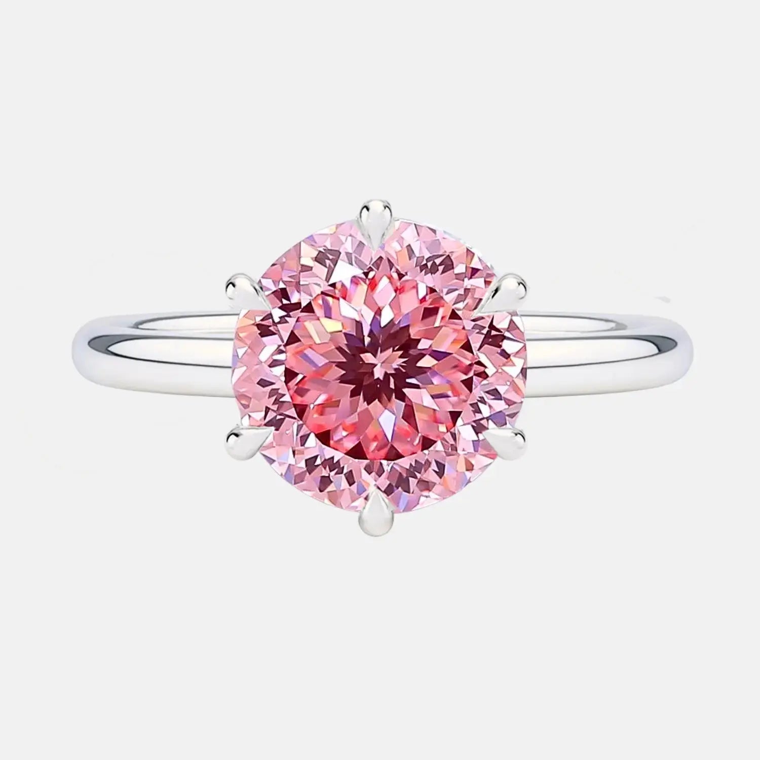Pink Portuguese Cut Diamond Solitaire Engagement Ring AG & CO Jewellery