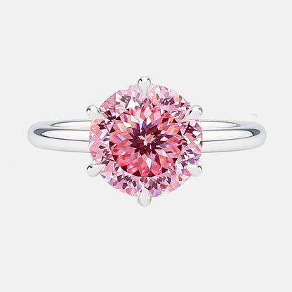 Pink Portuguese Cut Diamond Solitaire Engagement Ring AG & CO Jewellery