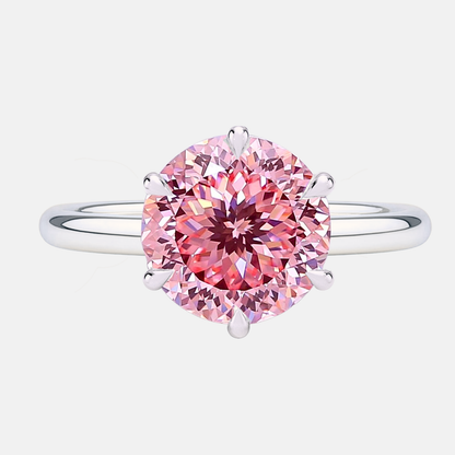 Pink Portuguese Cut Diamond Solitaire Engagement Ring AG & CO Jewellery