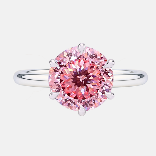 Pink Portuguese Cut Diamond Solitaire Engagement Ring AG & CO Jewellery