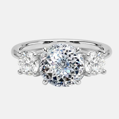 Portuguese Cut Diamond Three-Stone Engagement Ring AG & CO Jewellery