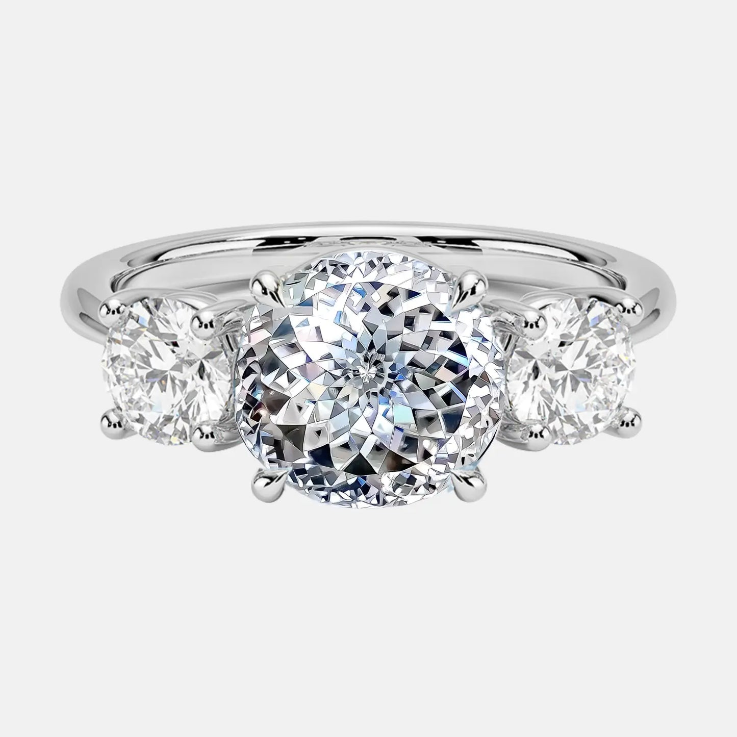 portuguese cut diamond three-stone engagement ring ag & co jewellery