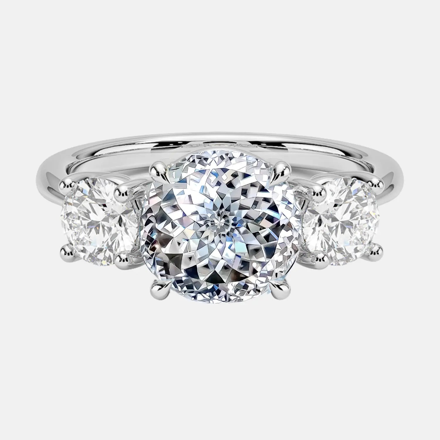 Portuguese Cut Diamond Three-Stone Engagement Ring AG & CO Jewellery
