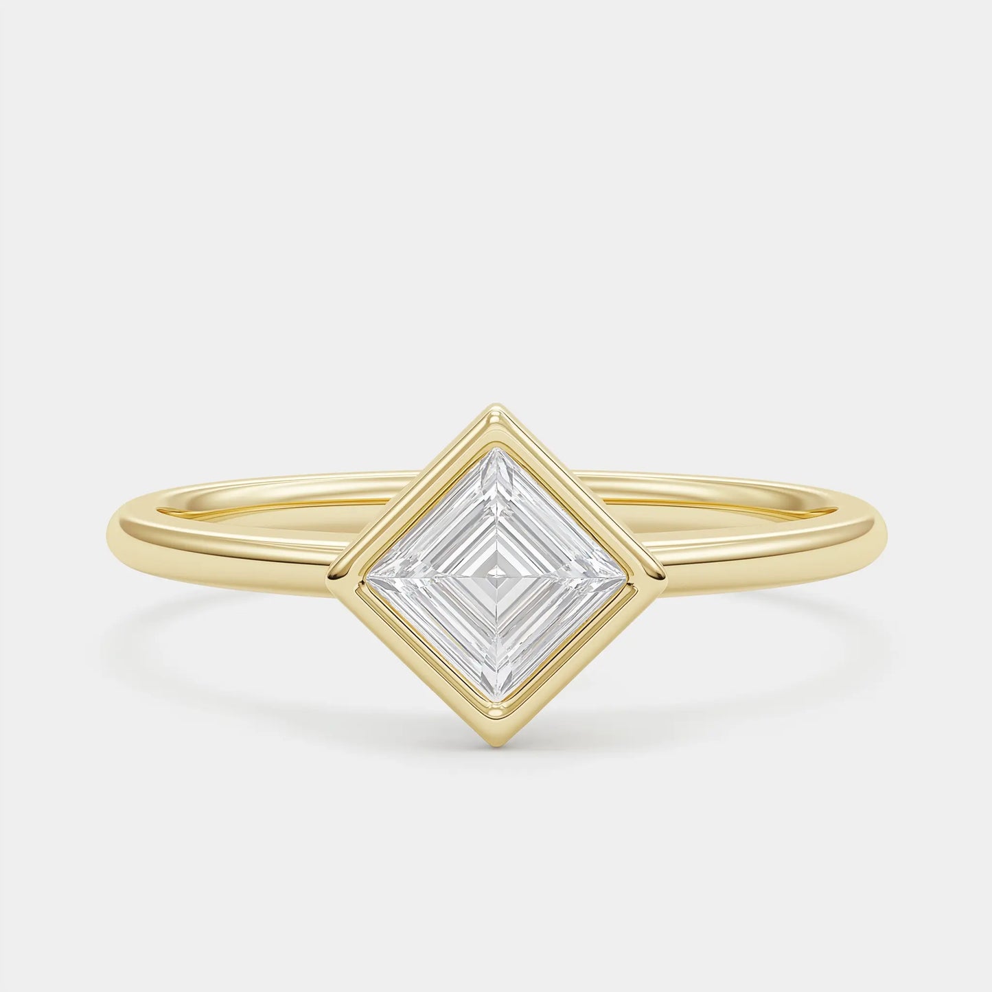prism - asscher bezel set diamond engagement ring ag & co jewellery