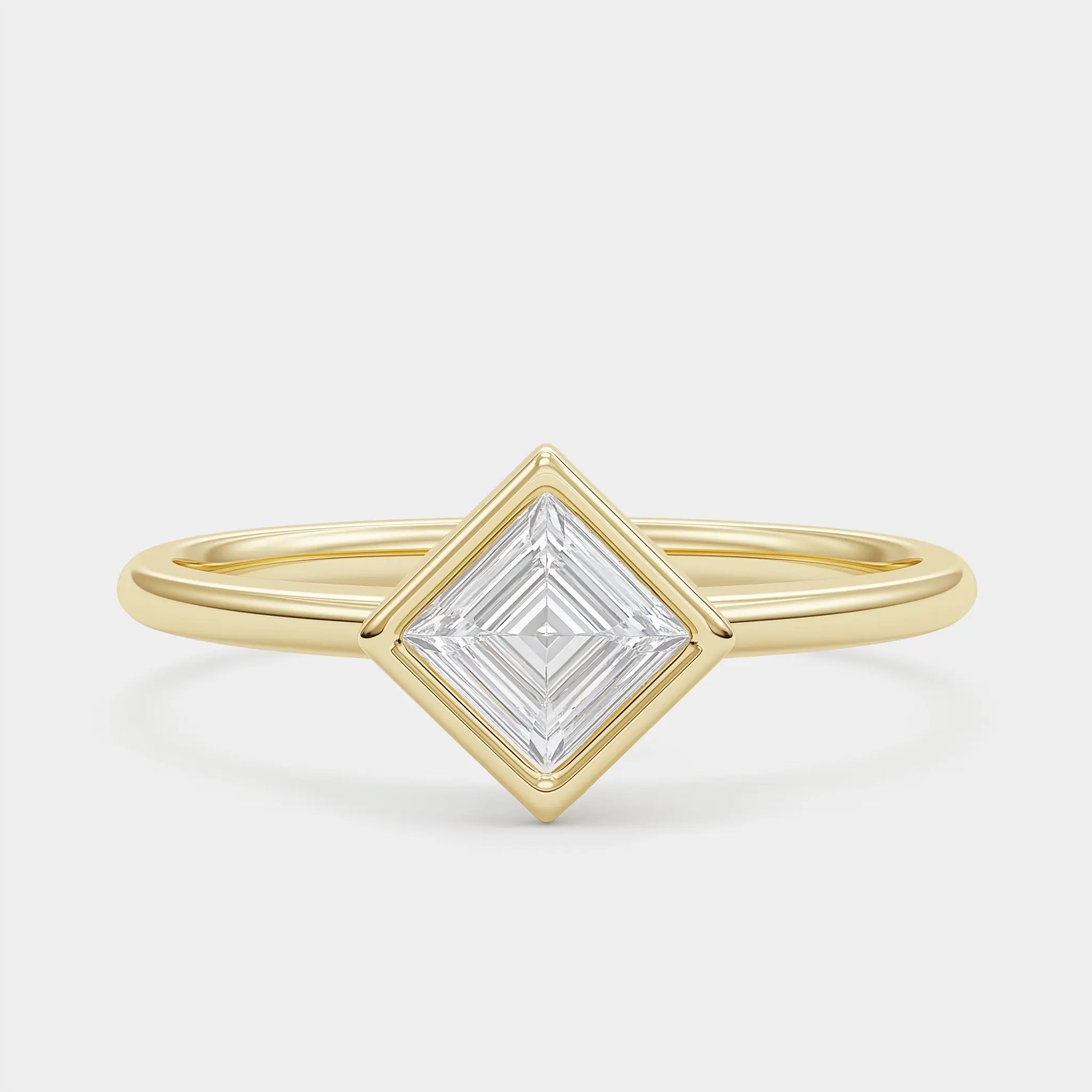 Prism - Asscher Bezel Set Diamond Engagement Ring AG & CO Jewellery